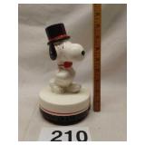 1958 WIND UP SNOOPY MUSIC BOX 8" PORCELAIN