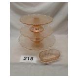 PEACH COLORED CUPCAKE/COOKIE DISPLAY AND CANDY