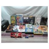 COLLECTION OF VHS TAPES, TOY CARS