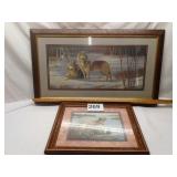 HOME INTERIOR WOLF PICTURE, DOG FRAMED PICTURE