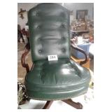 WOODMARK GREEN LEATHER ?? OFFICE CHAIR 
SEE PICS.