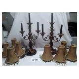 2 VICTORIAN LAMPS, 1 IS GOOD WITH 4 GOOD