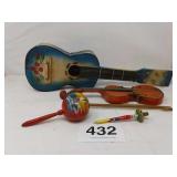HANDMADE MEXICO MARACA, VIOLIN, GUITAR, MEXICO