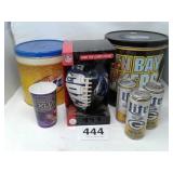 MILLER LITE & GREEN BAY PACKERS POPCORN TINS,