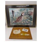 18" X 24" ILLINOIS FRAMED PICTURE & CHICKEN WOOD