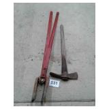 HAND TOOLS POST HOLE DIGGER & AXE