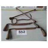 WOOD SHAVERS, HAY HOOK, TIRE IRON