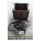 DROP LIGHTS AND WOOD CRATE