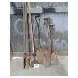 POST HOLE DIGGERS, SHOVELS