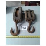 2 PRIMITIVE PULLEYS