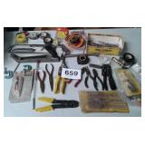 MISC TOOLS - HAND SAW, DRILL BITS, PLIERS, ETC