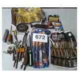 MISC TOOLS - LETTER STAMPS, WOOD CHISEL SET, HEX