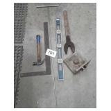 TILE PROB, HAMMER, SQUARE, LEVEL, ETC