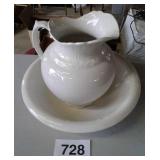 PITCHER AND WASH BOWL - CRACKED