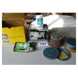 BROWNIE 8MM MOVIE PROJECTOR AND REELS