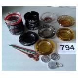 COLLECTION OF ASHTRAYS, ETC