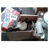FLAT OF KITCHEN ITEMS, MOULI SALAD CHOPPER, POTS
