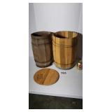 Two wood nail kegs
