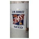 J.M. Schultz  seeds sign painted on steel