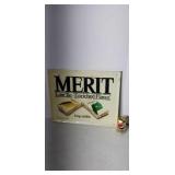 Early eighties Merit cigarette tin sign
