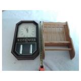 WESTMINSTER WALL CLOCK:HANGING MAGAZINE RACK