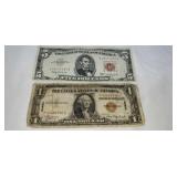 $5 & $1 red seal notes $1 from Hawaii
