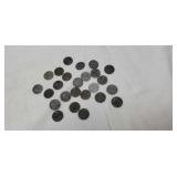 25 steel wartime pennies
