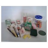 Miscellaneous cleaning supplies. Scrub brushes,