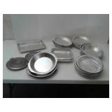 ALUMINUM PIE PANS AND BAKING DISHES.SOME NEW AND