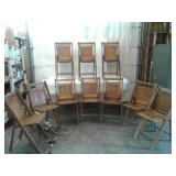 Set of 10 WOODEN FOLDING chairs