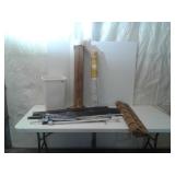 2 NEVER USED PLASTIC, TRASH can, shades, and