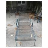 cast  iron chaise lounge.  Has one bent bracket on