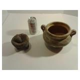 Vintage  authentic Mexican lava stone mortar and