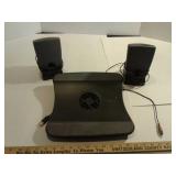 Harman//Pardon computer speakers and laptop stand