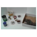 Assortment of nails and screws.