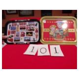 2 SERVING TRAYS, GOOD CONDITION
