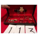 JEWELRY BOX W/COSTUME JEWELRY