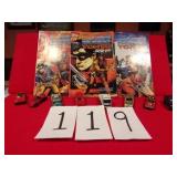 3 TOPPS COMICS & 9 TOY CARS