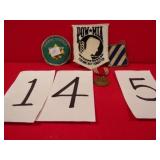 MILITARY PATCHES WITH OLD MEDAL/BOY SCOUT PATCH