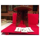 HEAVILY CARVED STOOL/PLANT STAND