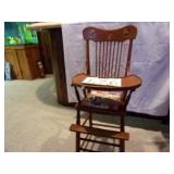 OLD WOOD HIGH CHAIR 1950