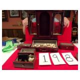 COSTUME JEWELRY IN WOOD JEWELRY BOX