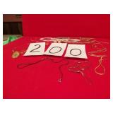 FLAT OF NECKLACES & 1 PR EARRINGS