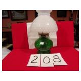 KEROSENE LAMP W/MILKGLASS SHADE