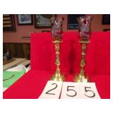 HEAVY BRASS CANDLE HOLDERS