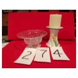 CANDLE HOLDER / NEW BUBBLE GLASS BOWL
