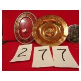 NAUTICAL COPPER ASHTRAY W/STAINED GLASS