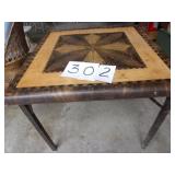 VINTAGE CARD TABLE W/WOOD LEGS