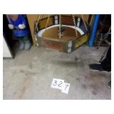 VINTAGE HANGING GLASS LIGHT, GOOD CONDITION