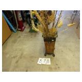 WICKER & METAL PLANTER